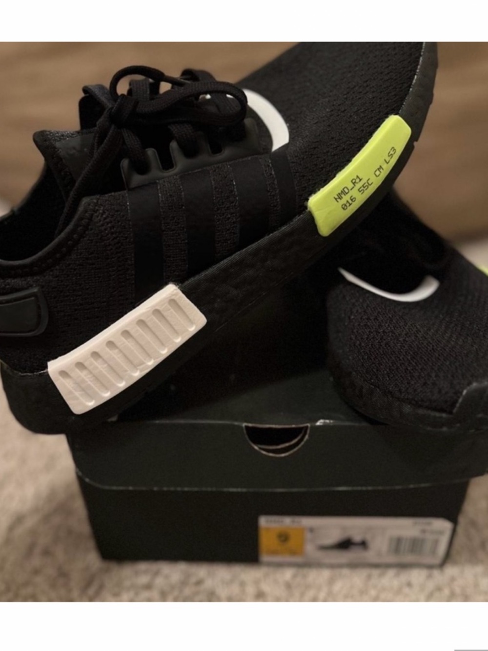 Woman’s Black Athletic Sneakers with Neon Accent - Brand: adidas